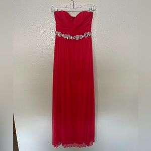 Coral Pink Beaded Prom/Bridesmaids Dress - size 3